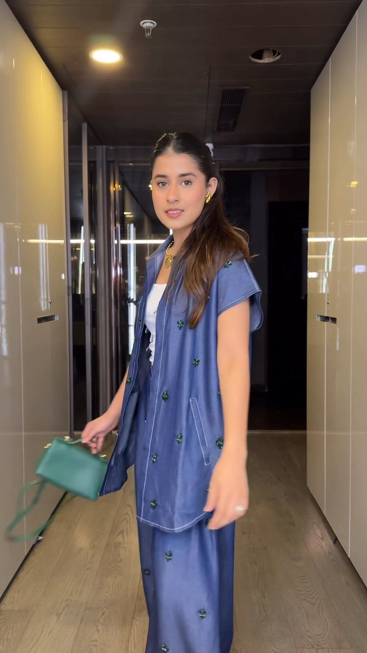 Aveline Denim Co-ord Set (As Seen on Rhea Kalra)