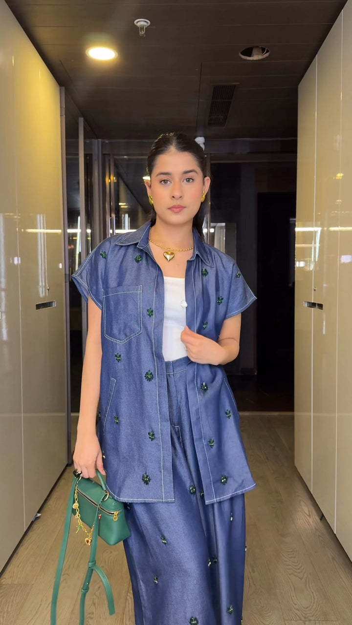 Aveline Denim Co-ord Set (As Seen on Rhea Kalra)