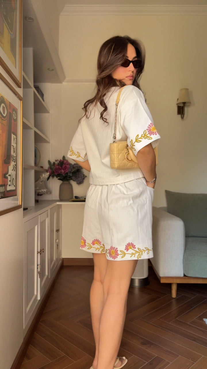 Wild Daisy Denim Co-ord Set (As Seen On Mehak Bakshi)