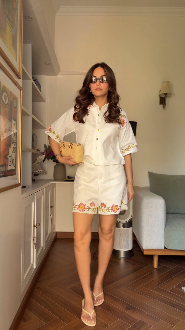 Wild Daisy Denim Co-ord Set (As Seen On Mehak Bakshi)