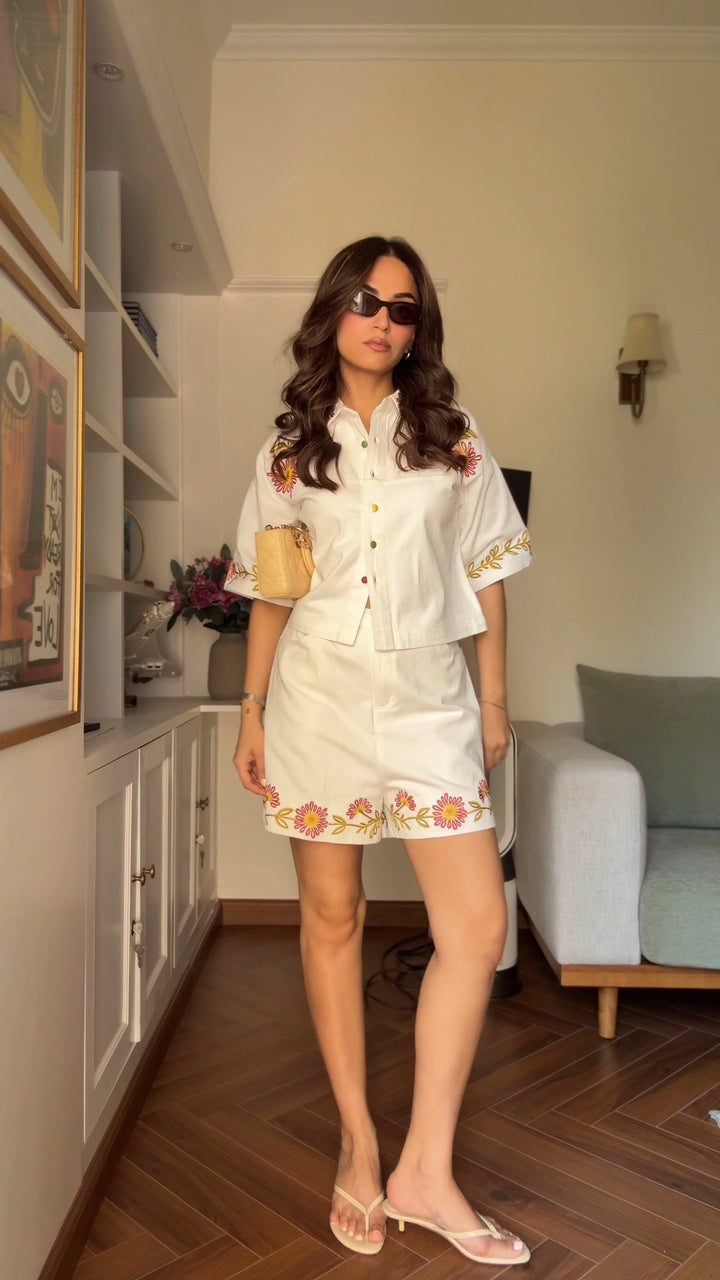 Wild Daisy Denim Co-ord Set (As Seen On Mehak Bakshi)