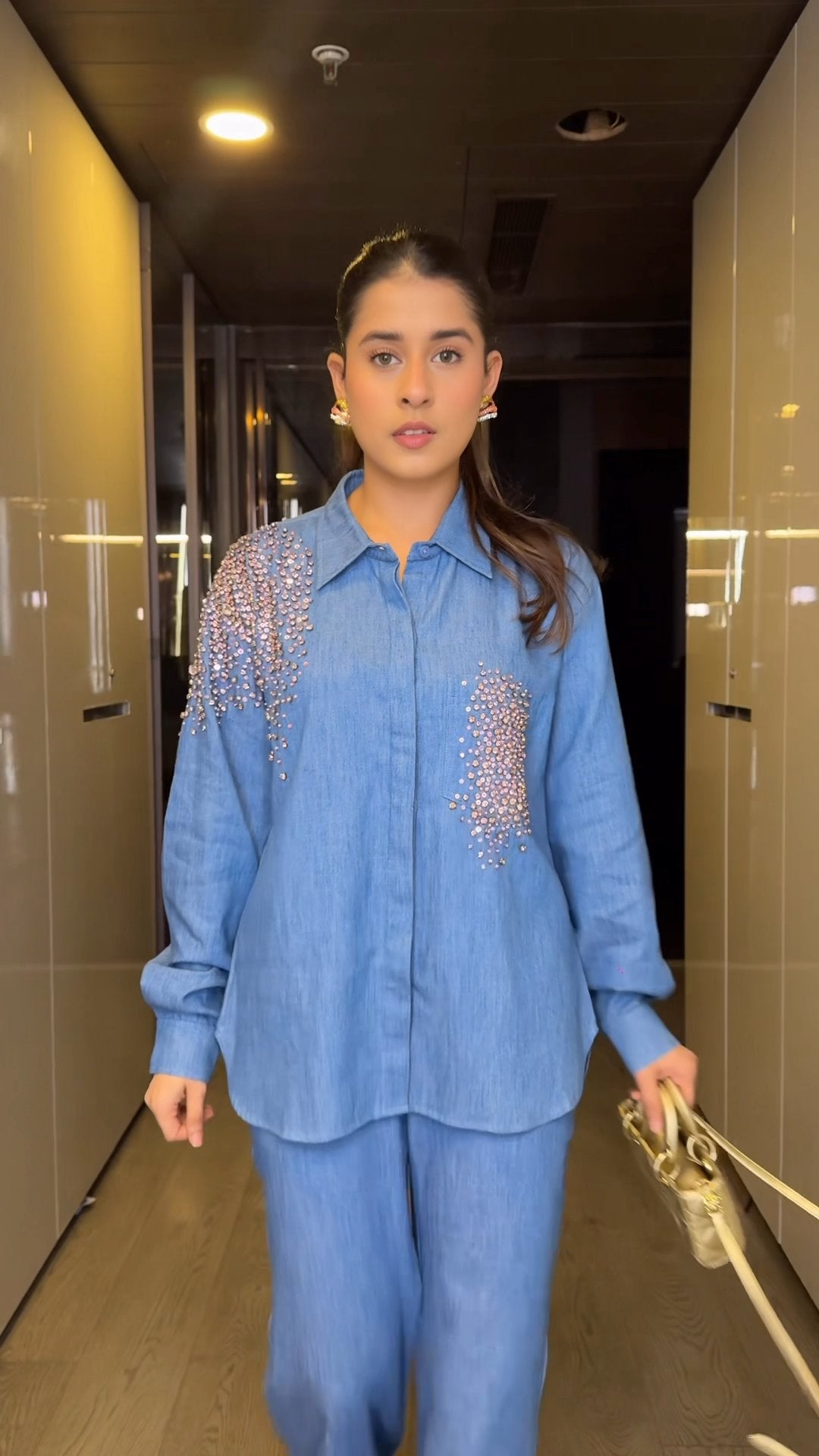 Afterglow Denim Co-ord Set (As Seen on Rhea Kalra)