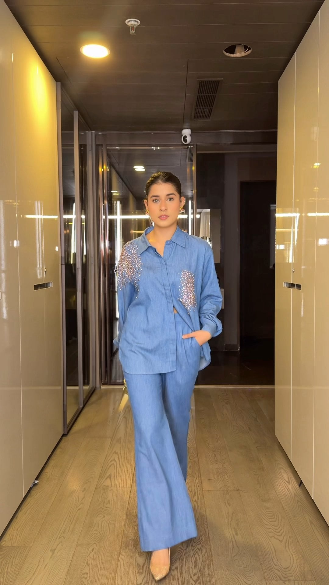 Afterglow Denim Co-ord Set (As Seen on Rhea Kalra)