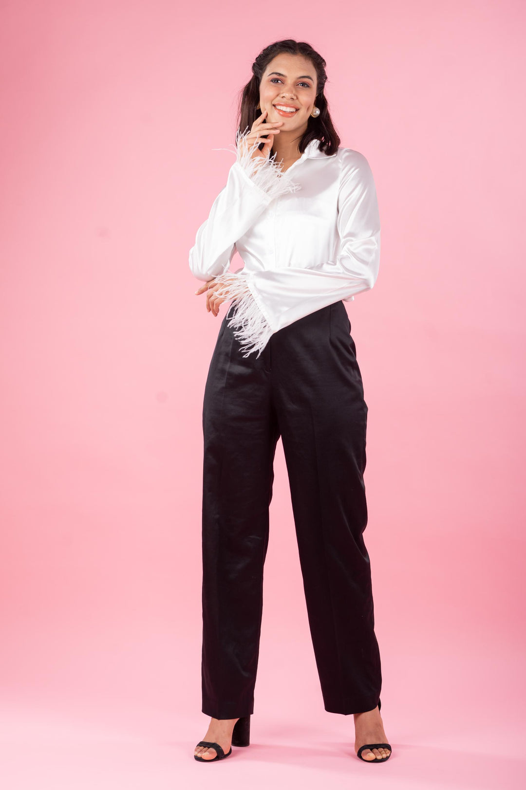 Olivia Satin Shirt (White)