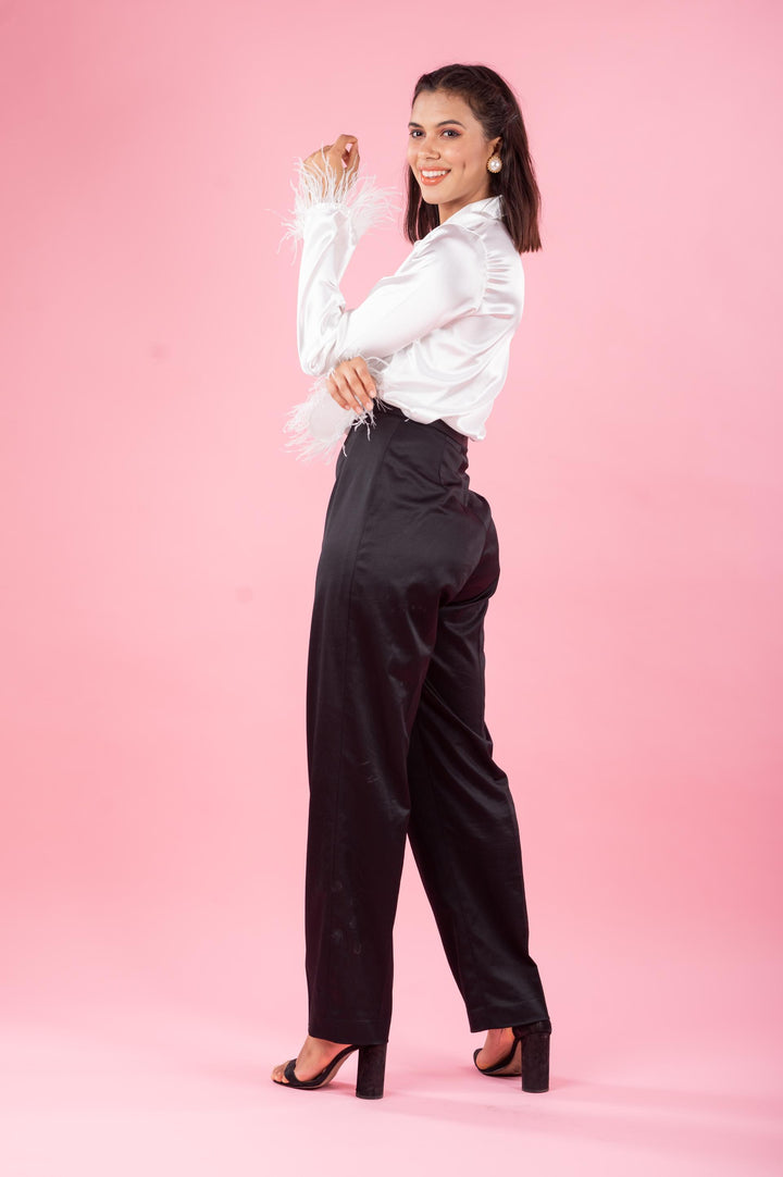 Olivia Satin Shirt (White)