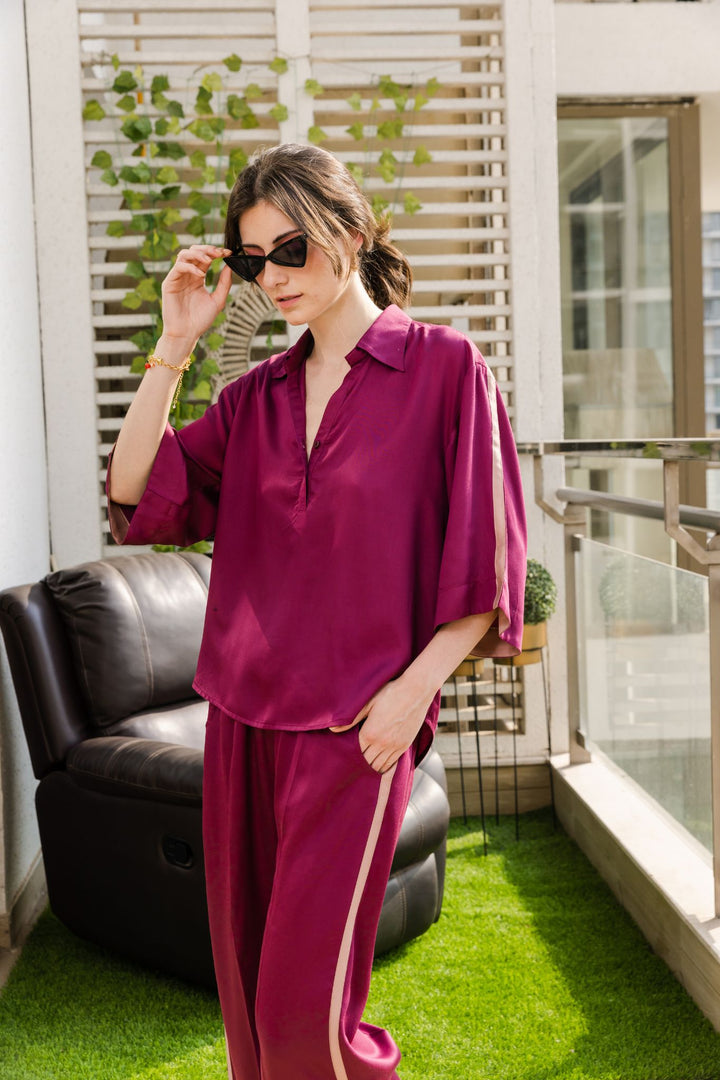 Nichole Loungewear Set (Wine)