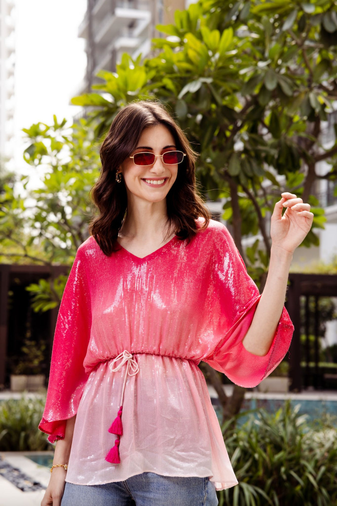 Shades Of Summer Kaftan (Pink)